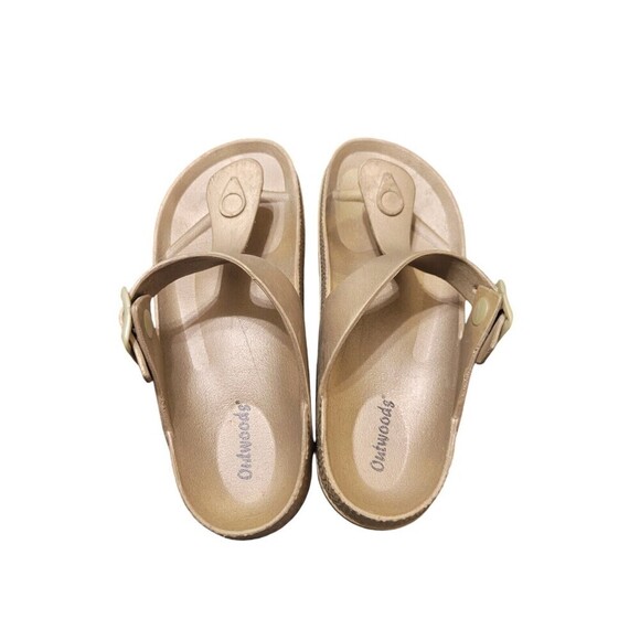 Outwoods Metallic Gold/Bronze Flip Flop Style Sandals Size 6 - Picture 7 of 7